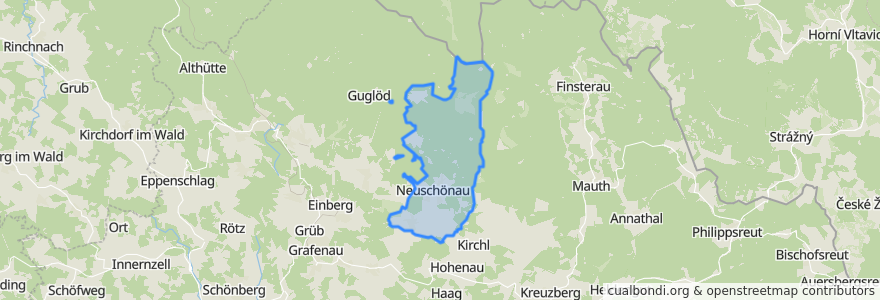 Mapa de ubicacion de Neuschönau.