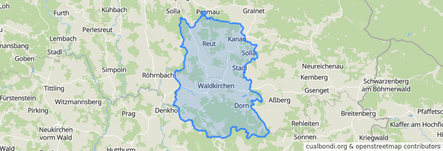 Mapa de ubicacion de Waldkirchen.