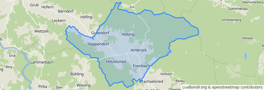 Mapa de ubicacion de Arnbruck.