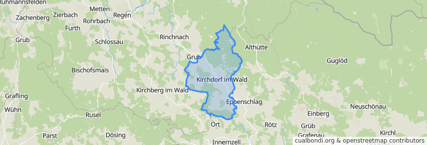 Mapa de ubicacion de Kirchdorf im Wald.