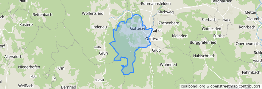 Mapa de ubicacion de Gotteszell.