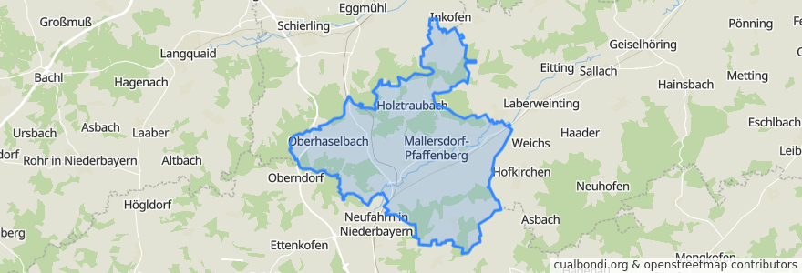 Mapa de ubicacion de Mallersdorf-Pfaffenberg.