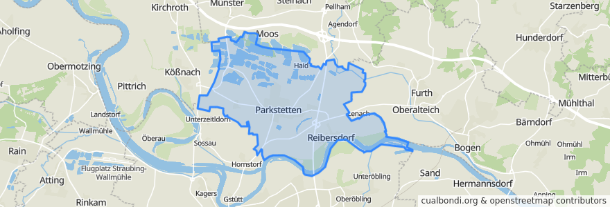 Mapa de ubicacion de Parkstetten.