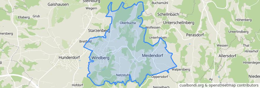 Mapa de ubicacion de Windberg.