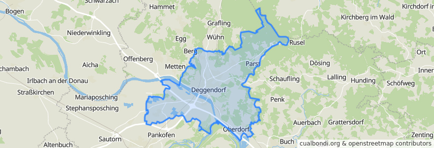 Mapa de ubicacion de Deggendorf.