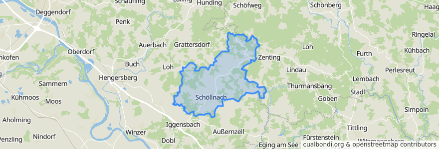 Mapa de ubicacion de Schöllnach.