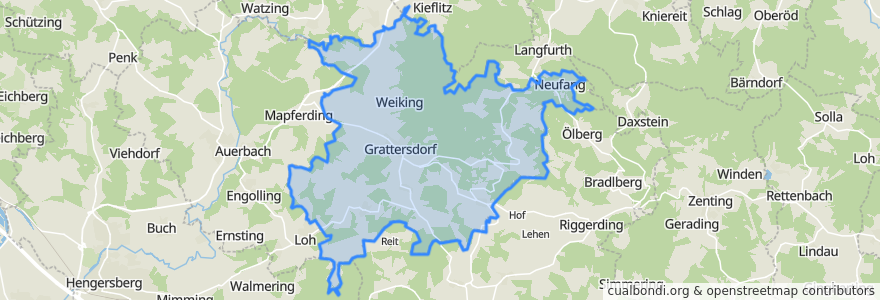 Mapa de ubicacion de Grattersdorf.