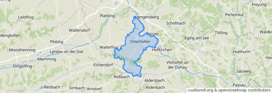 Mapa de ubicacion de Osterhofen.