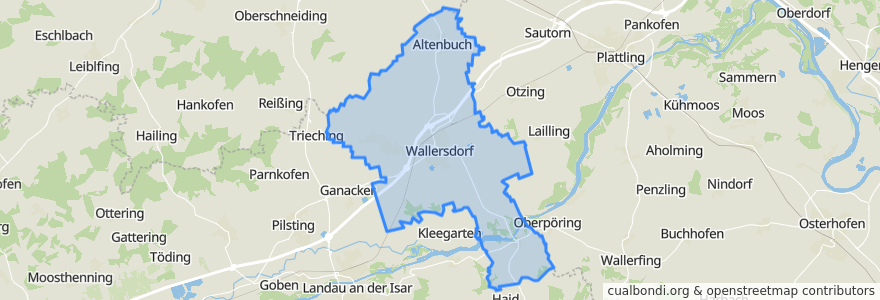 Mapa de ubicacion de Wallersdorf.