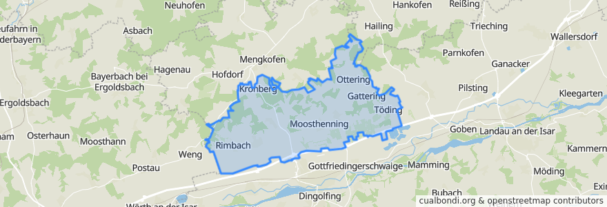 Mapa de ubicacion de Moosthenning.