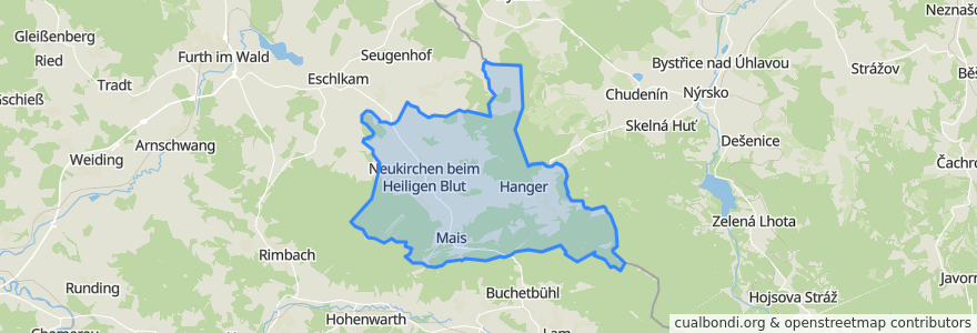 Mapa de ubicacion de Neukirchen beim Heiligen Blut.