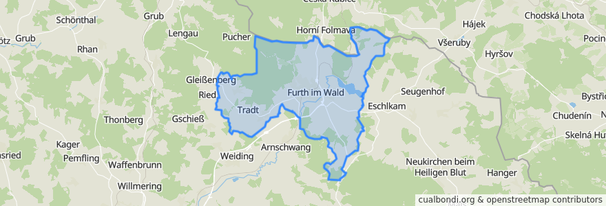 Mapa de ubicacion de Furth im Wald.