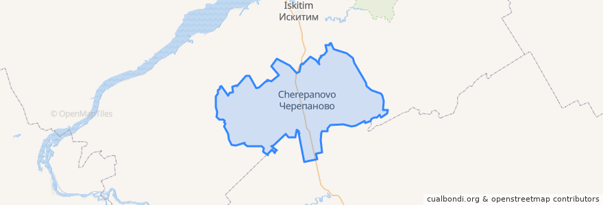 Mapa de ubicacion de Черепановский район.