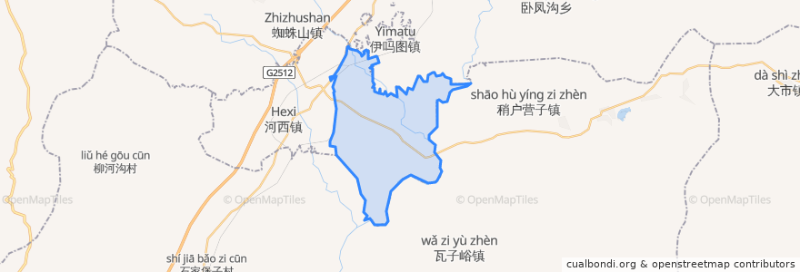 Mapa de ubicacion de 乌龙坝镇.