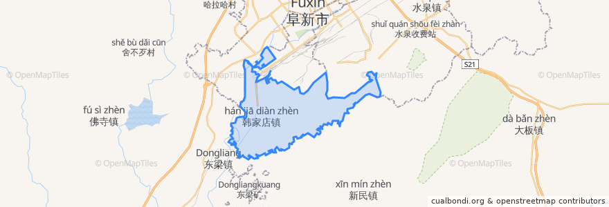 Mapa de ubicacion de 韩家店镇.