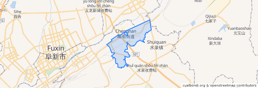 Mapa de ubicacion de 城南街道.