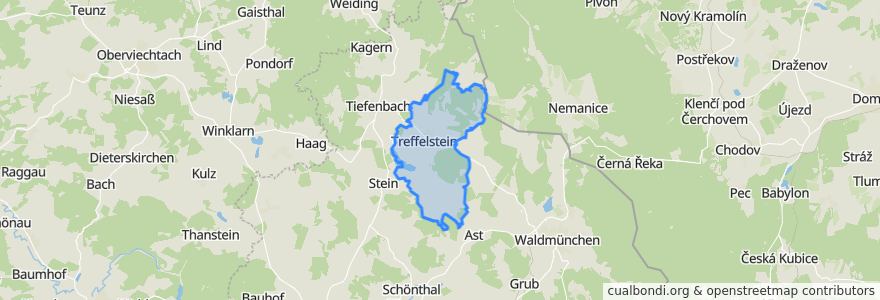 Mapa de ubicacion de Treffelstein.