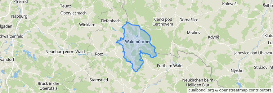 Mapa de ubicacion de Waldmünchen.