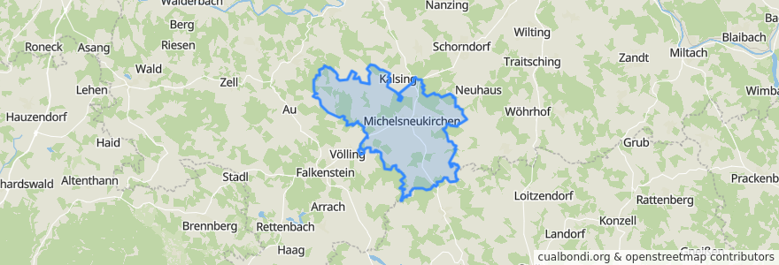 Mapa de ubicacion de Michelsneukirchen.