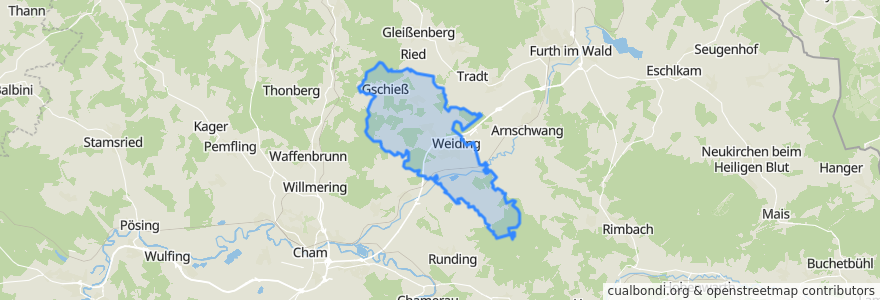 Mapa de ubicacion de Weiding.