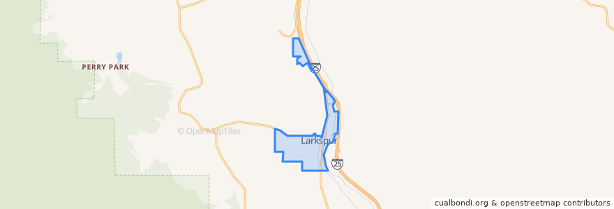 Mapa de ubicacion de Larkspur.