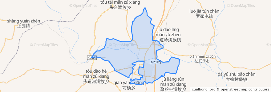 Mapa de ubicacion de 城关街道.