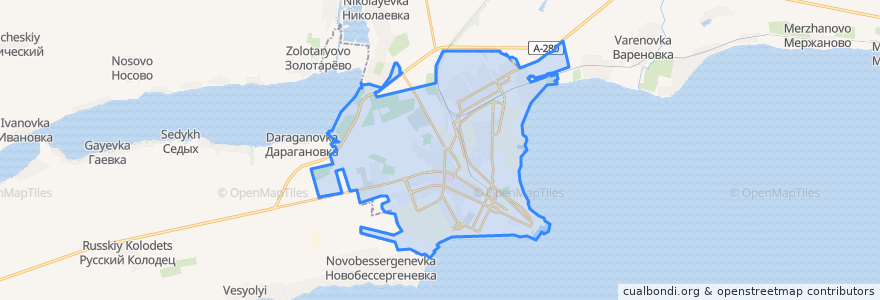 Mapa de ubicacion de городской округ Таганрог.