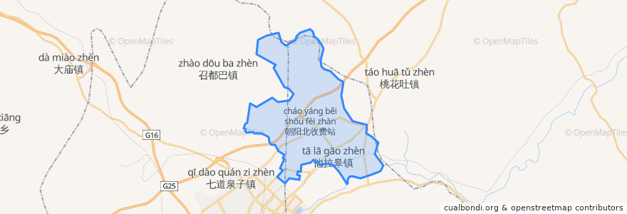 Mapa de ubicacion de 他拉皋镇.