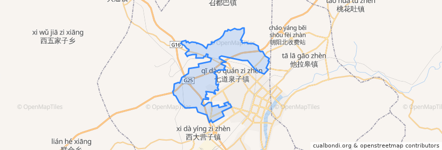 Mapa de ubicacion de 七道泉子镇.