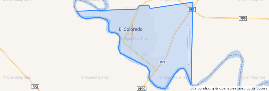 Mapa de ubicacion de Municipio de El Colorado.