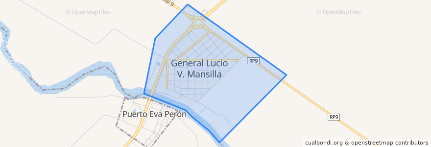 Mapa de ubicacion de Municipio de General Lucio V. Mansilla.