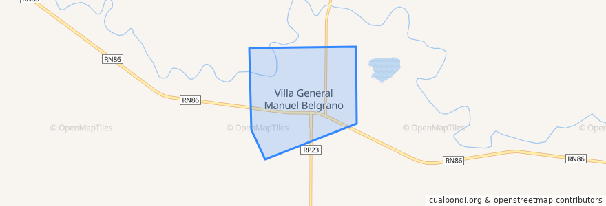 Mapa de ubicacion de Municipio de Villa General Manuel Belgrano.