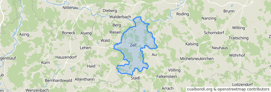 Mapa de ubicacion de Zell.