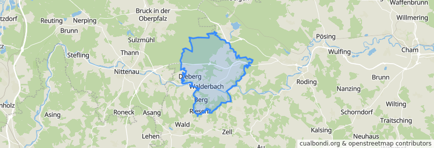 Mapa de ubicacion de Walderbach.