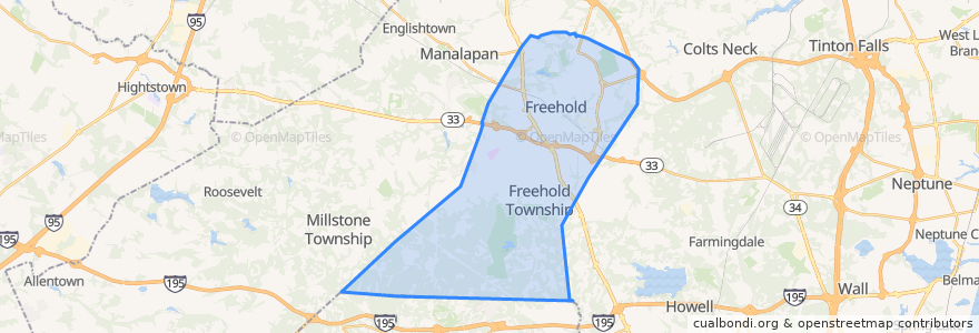 Mapa de ubicacion de Freehold Township.