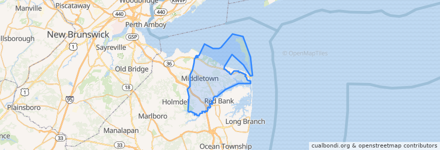 Mapa de ubicacion de Middletown Township.