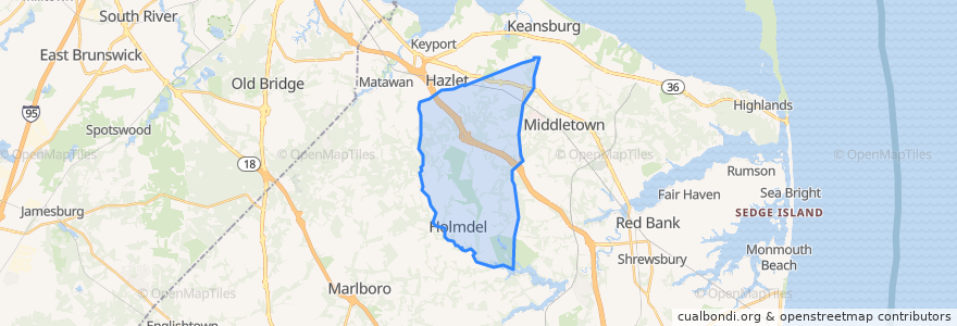 Mapa de ubicacion de Holmdel Township.