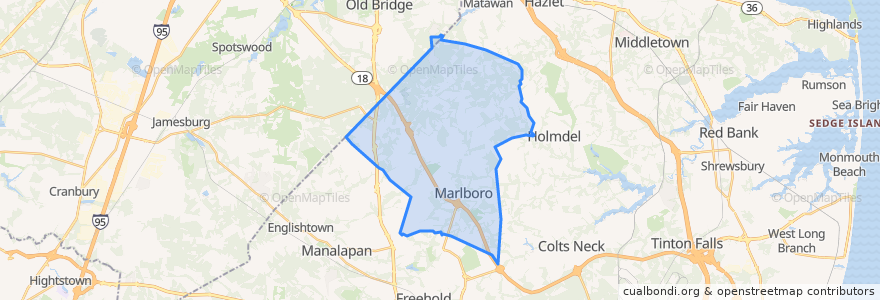 Mapa de ubicacion de Marlboro Township.