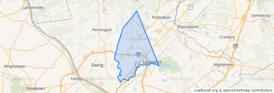 Mapa de ubicacion de Lawrence Township.