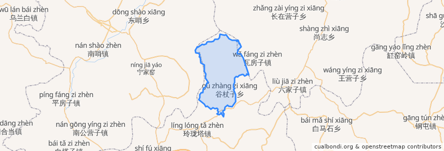 Mapa de ubicacion de 谷杖子乡.