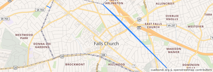 Mapa de ubicacion de Falls Church City.