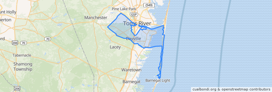 Mapa de ubicacion de Berkeley Township.