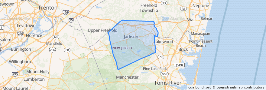 Mapa de ubicacion de Jackson Township.