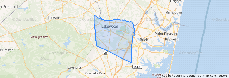 Mapa de ubicacion de Lakewood.