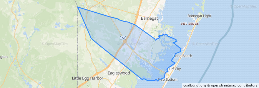 Mapa de ubicacion de Stafford Township.