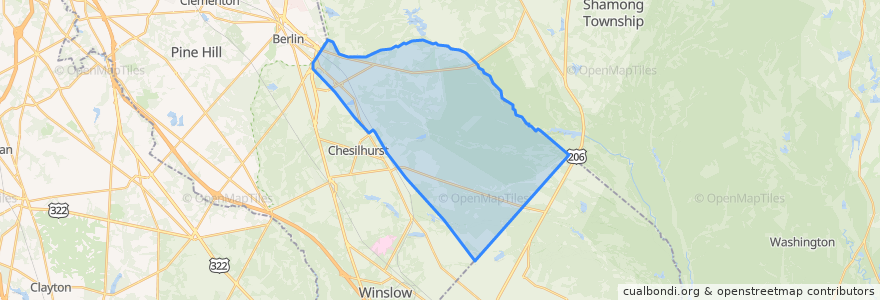 Mapa de ubicacion de Waterford Township.