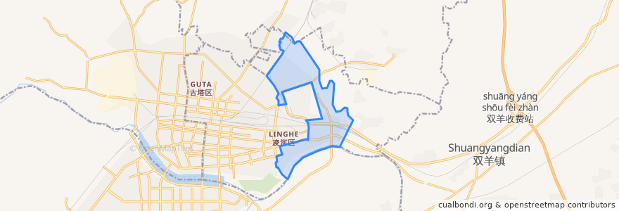 Mapa de ubicacion de Zijing Subdistrict.