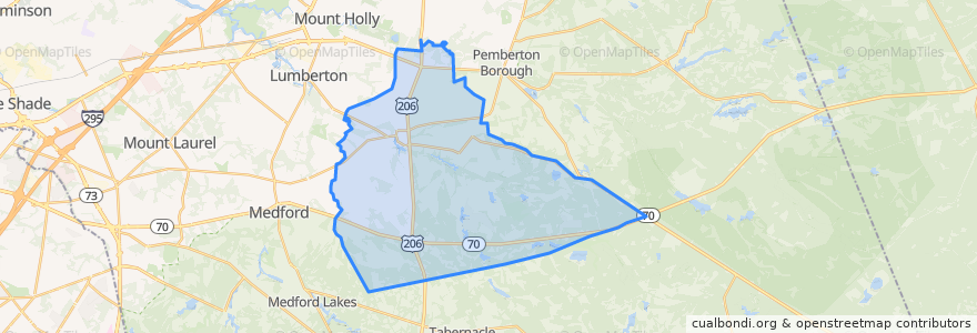 Mapa de ubicacion de Southampton Township.