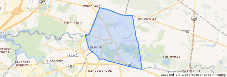 Mapa de ubicacion de Mount Holly Township.