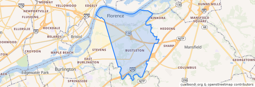 Mapa de ubicacion de Florence Township.